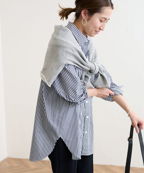 FRAMeWORK(フレームワーク)の「ストライプシャツ(シャツ/ブラウス・レディース・ネイビー/ブルー系その他・FREE)」の2枚目の写真