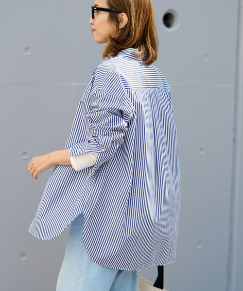 FRAMeWORK(フレームワーク)の「ストライプシャツ(シャツ/ブラウス・レディース・ネイビー/ブルー系その他・FREE)」の8枚目の写真