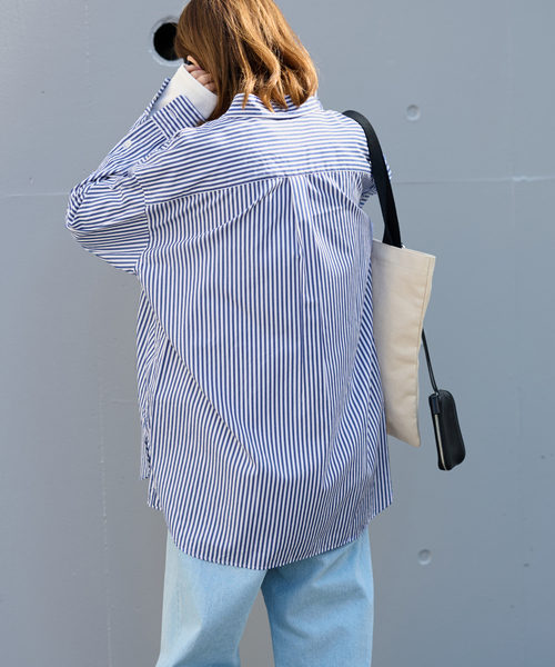 FRAMeWORK(フレームワーク)の「ストライプシャツ(シャツ/ブラウス・レディース・ネイビー/ブルー系その他・FREE)」の7枚目の写真