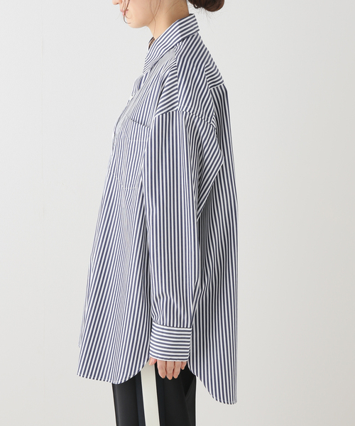 FRAMeWORK(フレームワーク)の「ストライプシャツ(シャツ/ブラウス・レディース・ネイビー/ブルー系その他・FREE)」の4枚目の写真