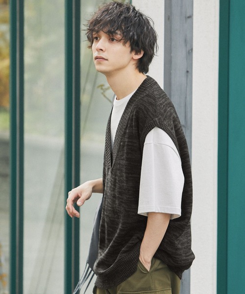 MASU　MELANGEV-NECKVEST ニットベスト　マルチカラー 46 MASU MELANGEV-NECKVEST ニットベスト マルチカラー 46