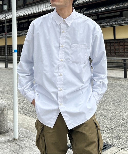 CPCM（シーピーシーエム）の「綿タッチブロードシャツ（シャツ/ブラウス・メンズ・オフホワイト/ブルー/ブルー系その他・MEDIUM/LARGE）」の4枚目の写真