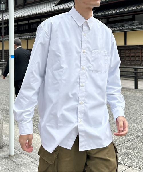 CPCM（シーピーシーエム）の「綿タッチブロードシャツ（シャツ/ブラウス・メンズ・オフホワイト/ブルー/ブルー系その他・MEDIUM/LARGE）」の5枚目の写真