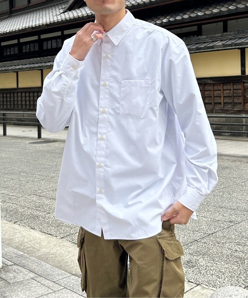 CPCM（シーピーシーエム）の「綿タッチブロードシャツ（シャツ/ブラウス・メンズ・オフホワイト/ブルー/ブルー系その他・MEDIUM/LARGE）」の6枚目の写真