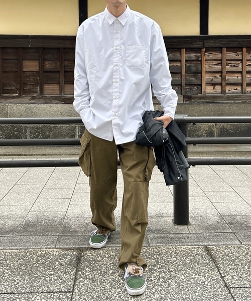 CPCM（シーピーシーエム）の「綿タッチブロードシャツ（シャツ/ブラウス・メンズ・オフホワイト/ブルー/ブルー系その他・MEDIUM/LARGE）」の9枚目の写真