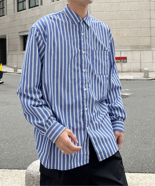 CPCM（シーピーシーエム）の「綿タッチブロードシャツ（シャツ/ブラウス・メンズ・オフホワイト/ブルー/ブルー系その他・MEDIUM/LARGE）」の12枚目の写真