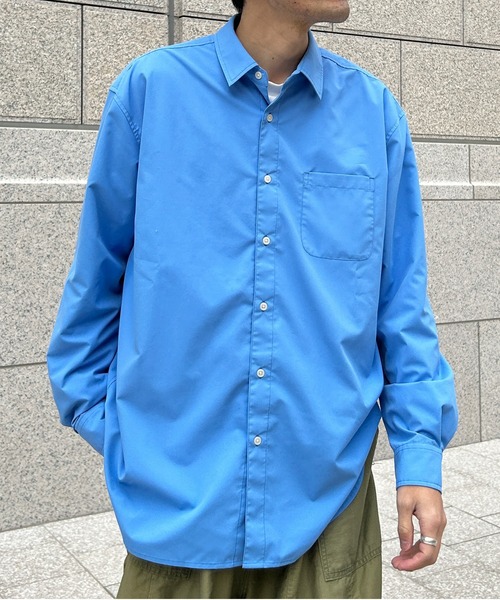 CPCM（シーピーシーエム）の「綿タッチブロードシャツ（シャツ/ブラウス・メンズ・オフホワイト/ブルー/ブルー系その他・MEDIUM/LARGE）」の19枚目の写真