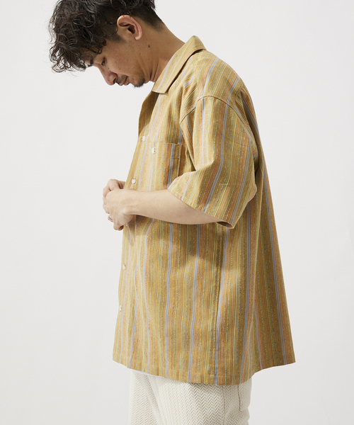 JOURNAL STANDARD relume（ジャーナルスタンダード　レリューム）の「カラーストライプ ドビーオープンカラー半袖シャツ（シャツ/ブラウス・メンズ・ライトイエロー/ライトグリーン/ボルドー・MEDIUM/LARGE）」の20枚目の写真