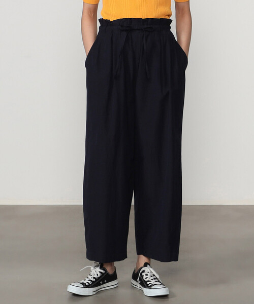 UNFIL（アンフィル）の「unfil | シャンブレー ワイドパンツ WOMEN（その他パンツ・レディース・ネイビー/ベージュ・0）」の2枚目の写真