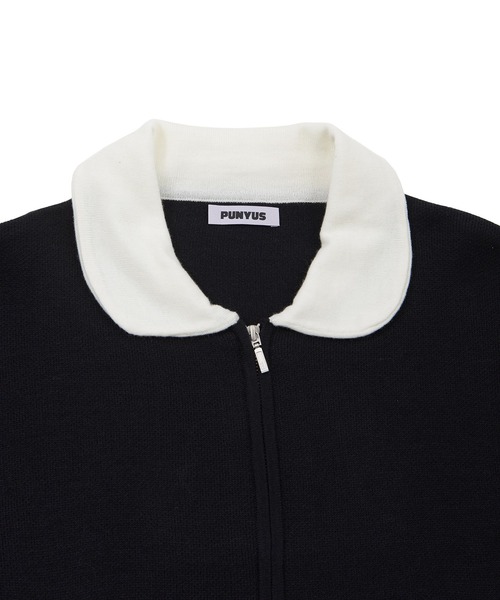 PUNYUS（プニュズ）の「スリーブロゴニットブルゾン（ブルゾン・レディース・パープル/ブラック・4/3）」の11枚目の写真