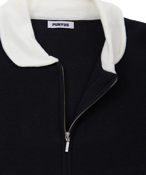 PUNYUS（プニュズ）の「スリーブロゴニットブルゾン（ブルゾン・レディース・パープル/ブラック・4/3）」の12枚目の写真