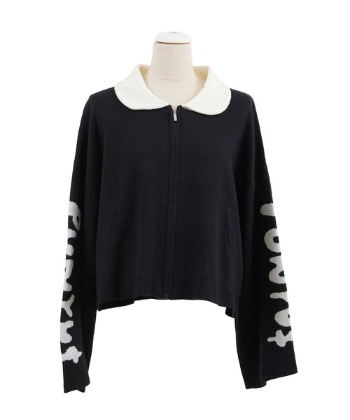 PUNYUS（プニュズ）の「スリーブロゴニットブルゾン（ブルゾン・レディース・パープル/ブラック・4/3）」の15枚目の写真