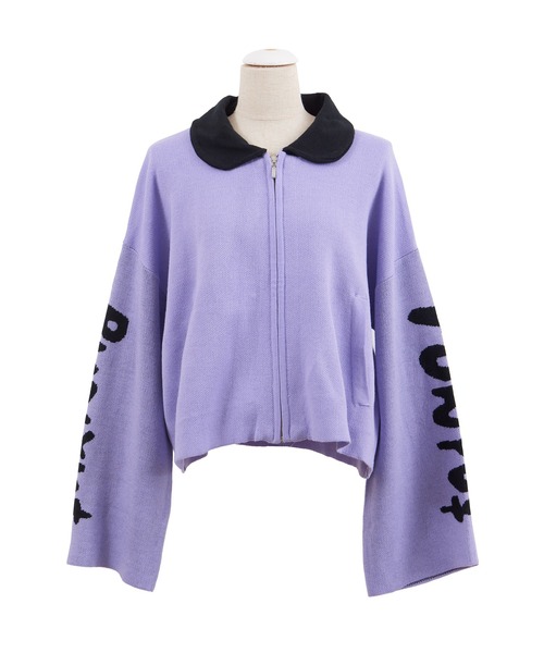 PUNYUS（プニュズ）の「スリーブロゴニットブルゾン（ブルゾン・レディース・パープル/ブラック・4/3）」の17枚目の写真