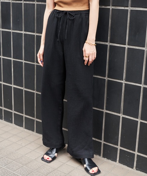 Auntie Rosa Holiday（アンティローザホリデー）の「ダブルガーゼイージーパンツ / サイズ展開あり（その他パンツ・レディース・アイボリー/ブラック/オレンジ/ピンク/グリーン・SMALL/MEDIUM）」の6枚目の写真