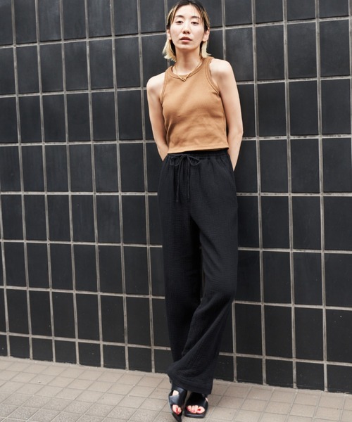 Auntie Rosa Holiday（アンティローザホリデー）の「ダブルガーゼイージーパンツ / サイズ展開あり（その他パンツ・レディース・アイボリー/ブラック/オレンジ/ピンク/グリーン・SMALL/MEDIUM）」の12枚目の写真