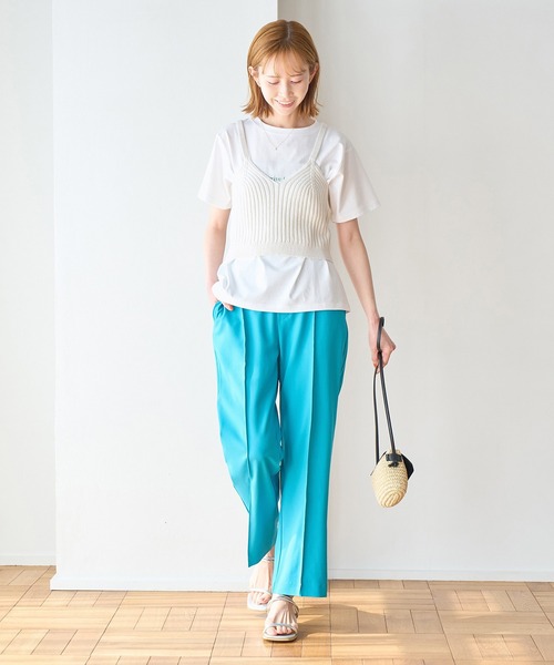 ROPE' PICNIC(ロペピクニック)の「ラク美/スティックパンツ(スラックス・レディース・ブラック/ベージュ/ターコイズブルー/イエロー・36/38/40)」の21枚目の写真