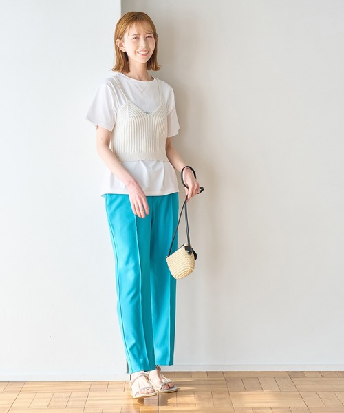 ROPE' PICNIC(ロペピクニック)の「ラク美/スティックパンツ(スラックス・レディース・ブラック/ベージュ/ターコイズブルー/イエロー・36/38/40)」の13枚目の写真