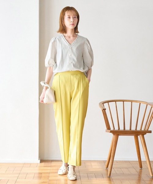 ROPE' PICNIC(ロペピクニック)の「ラク美/スティックパンツ(スラックス・レディース・ブラック/ベージュ/ターコイズブルー/イエロー・36/38/40)」の10枚目の写真