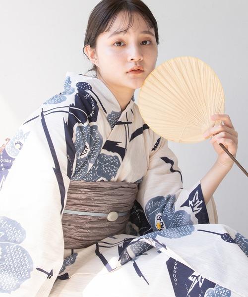 ゆかた館グレース（ユカタカングレース）の「こだわり浴衣５点セット（浴衣・レディース・ピンク/ホワイト/カーキ/サックスブルー/ライトブルー/クリーム/ネイビー/パープル/ライトグレー/グリーン/ブルー/ピンク系/レッド系/ダークブルー/ホワイト系/ダークネイビー/ネイビー系1/ネイビー系/グリーン系・SMALL/MEDIUM）」の10枚目の写真