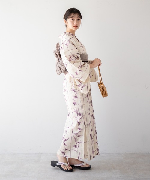 ゆかた館グレース（ユカタカングレース）の「こだわり浴衣５点セット（浴衣・レディース・ピンク/ホワイト/カーキ/サックスブルー/ライトブルー/クリーム/ネイビー/パープル/ライトグレー/グリーン/ブルー/ピンク系/レッド系/ダークブルー/ホワイト系/ダークネイビー/ネイビー系1/ネイビー系/グリーン系・SMALL/MEDIUM）」の21枚目の写真