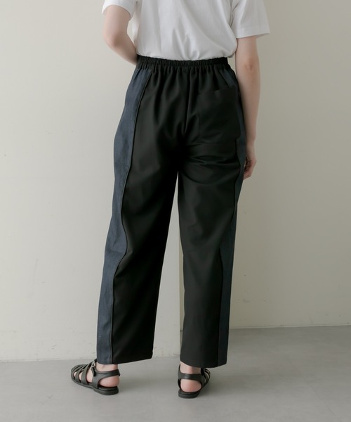 ear PAPILLONNER(イアパピヨネ)の「デニム切り替えパンツ【SUM1 STYLE(スミ スタイル)】(デニムパンツ・レディース・ホワイト/ネイビー・FREE)」の7枚目の写真