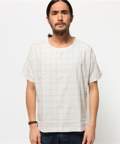 CIAOPANIC（チャオパニック）の「【Ciaopanic】　ウィンドペンPOシャツSS（シャツ/ブラウス・メンズ・アイボリー/ライトグレー・LARGE/MEDIUM）」の4枚目の写真