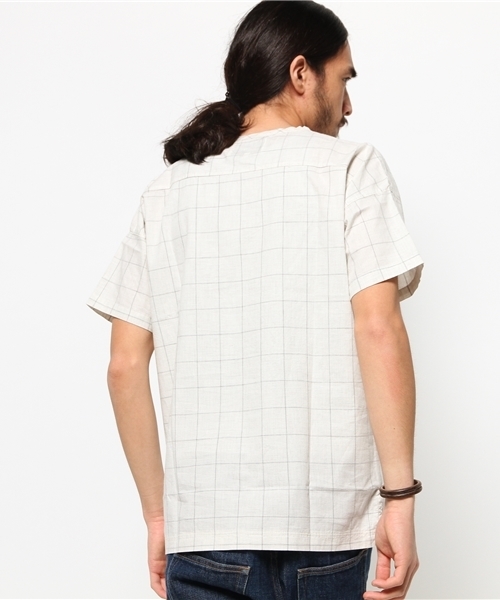 CIAOPANIC（チャオパニック）の「【Ciaopanic】　ウィンドペンPOシャツSS（シャツ/ブラウス・メンズ・アイボリー/ライトグレー・LARGE/MEDIUM）」の6枚目の写真