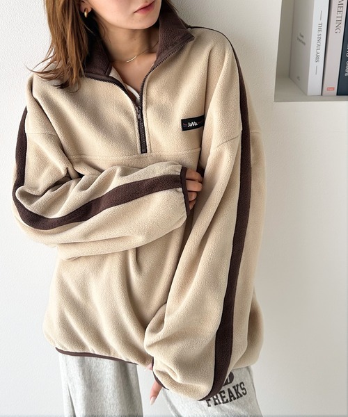 R♡R■新品 ジェニィラブ■裏ボア配色ジップパ－カ－ 140 JENNI love（ジェニィラブ）の「裏起毛フロントあきそでボアトレーナー