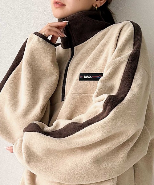 R♡R■新品 ジェニィラブ■裏ボア配色ジップパ－カ－ 140 JENNI love（ジェニィラブ）の「【洗える】防風ボアバイカラーZIP