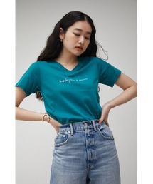 FRONT MESSAGE LOGO PRINT Tシャツ/フロントメッセージロゴプリントTシャツ