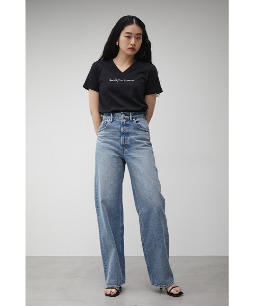 AZUL by moussy(アズールバイマウジー)の「FRONT MESSAGE LOGO PRINT Tシャツ/フロントメッセージロゴプリントTシャツ(Tシャツ/カットソー・レディース・オレンジ/ダークグリーン/ブラック/ホワイト・MEDIUM/SMALL)」の16枚目の写真