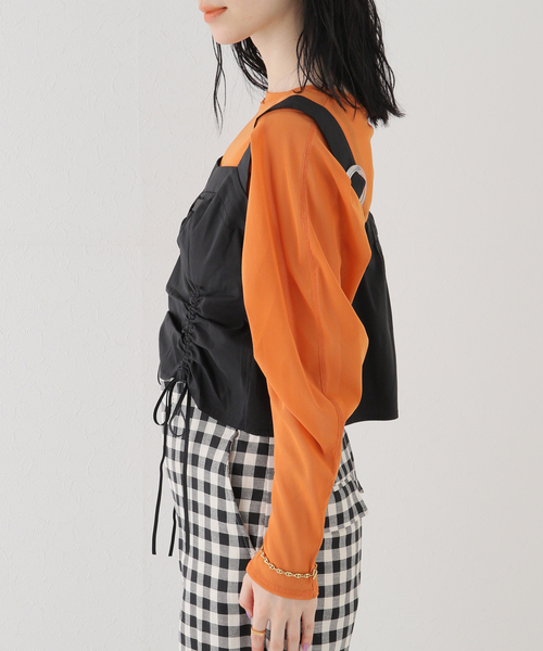 SLOBE citron.（スローブシトロン）の「SLOBE citron. ドロストデザインビスチェ（ベスト・レディース・ブラック・FREE）」の16枚目の写真