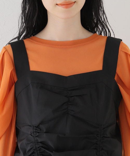 SLOBE citron.（スローブシトロン）の「SLOBE citron. ドロストデザインビスチェ（ベスト・レディース・ブラック・FREE）」の3枚目の写真