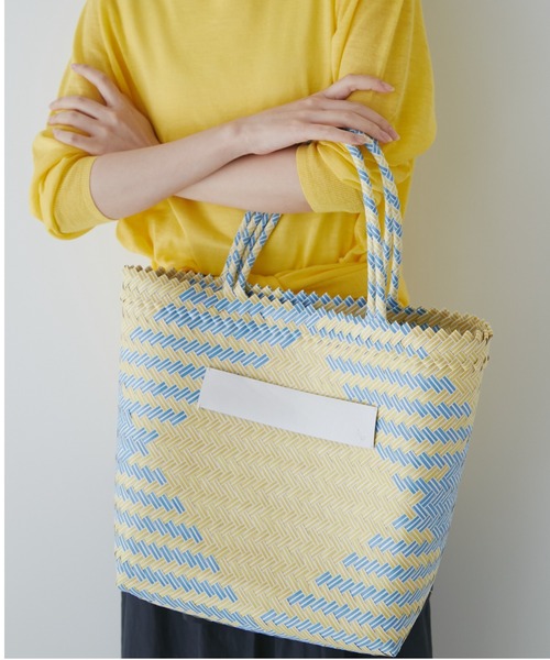 human woman（ヒューマンウーマン）の「◆マルシェバッグ（かごバッグ・レディース・イエロー/オレンジ・ﾌﾘ-）」の2枚目の写真