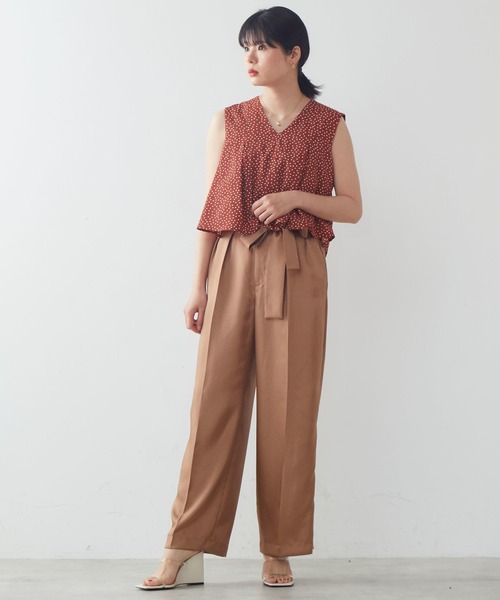 Tiara(ティアラ)の「ハイウエストリボンパンツ(その他パンツ・レディース・ネイビー/キャメル/ブラック・S/M/2/3)」の3枚目の写真