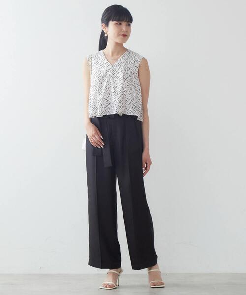 Tiara(ティアラ)の「ハイウエストリボンパンツ(その他パンツ・レディース・ネイビー/キャメル/ブラック・S/M/2/3)」の8枚目の写真