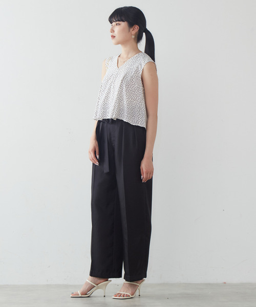 Tiara(ティアラ)の「ハイウエストリボンパンツ(その他パンツ・レディース・ネイビー/キャメル/ブラック・S/M/2/3)」の5枚目の写真