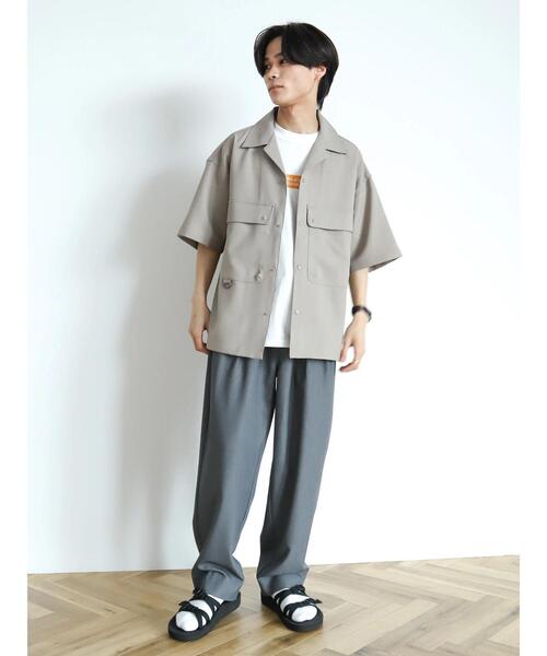 CRAFT STANDARD BOUTIQUE(クラフトスタンダードブティック)の「The Comfort ワイドテーパードスラックス(スラックス・メンズ・ライトグレー/ネイビー/チャコールグレー/グレイッシュベージュ・M/L/XL)」の22枚目の写真