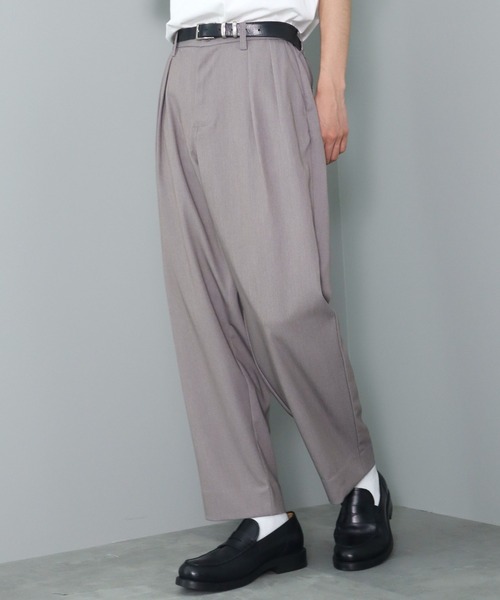 CRAFT STANDARD BOUTIQUE(クラフトスタンダードブティック)の「The Comfort ワイドテーパードスラックス(スラックス・メンズ・ライトグレー/ネイビー/チャコールグレー/グレイッシュベージュ・M/L/XL)」の4枚目の写真