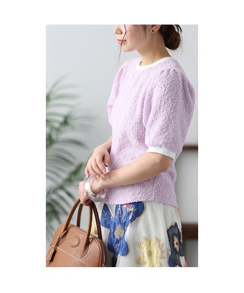 Sawa a la mode(サワアラモード)の「パフスリーブトップス(Tシャツ/カットソー・レディース・イエロー/ラベンダー/ホワイト・FREE)」の6枚目の写真
