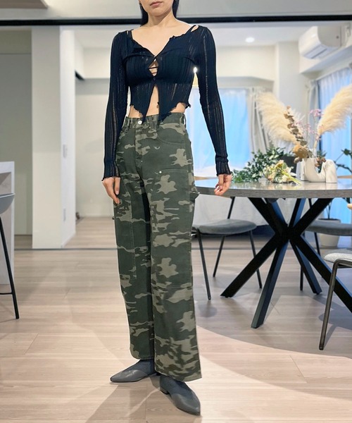 Jewelobe(ジュエローブ)の「カモフラージュダブルニーペインターパンツ(その他パンツ・レディース・カーキ・S/M)」の3枚目の写真
