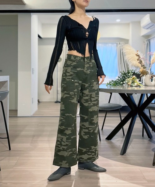 Jewelobe(ジュエローブ)の「カモフラージュダブルニーペインターパンツ(その他パンツ・レディース・カーキ・S/M)」の6枚目の写真