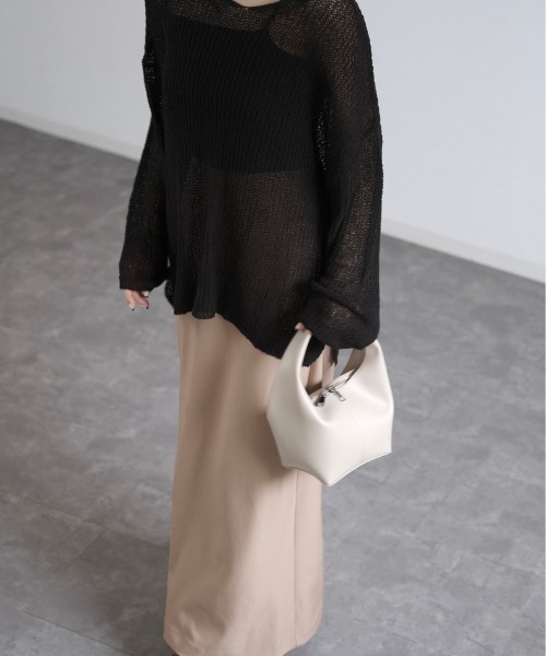 Reurie'（レウリィ）の「フルジップハンドバッグ / full zip hand bag バッグ ダブルジップ ワンハンドル ベージュ ブラック（ハンドバッグ・レディース・ブラック/ベージュ・FREE）」の13枚目の写真