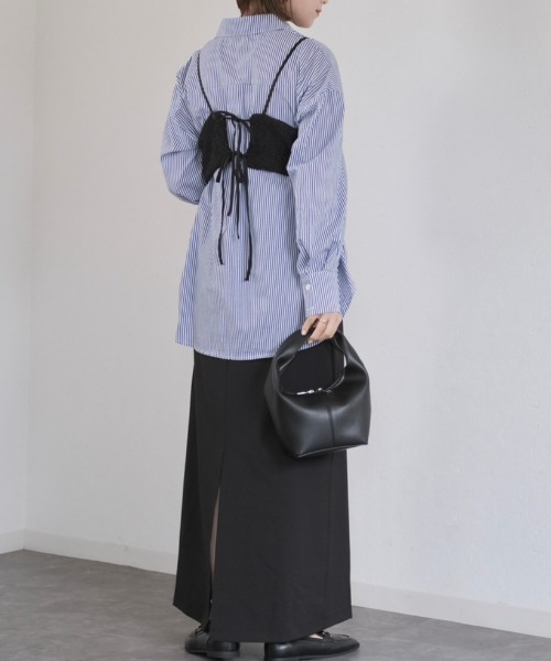 Reurie'（レウリィ）の「フルジップハンドバッグ / full zip hand bag バッグ ダブルジップ ワンハンドル ベージュ ブラック（ハンドバッグ・レディース・ブラック/ベージュ・FREE）」の10枚目の写真