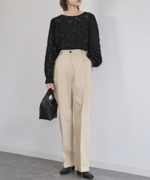 Reurie'（レウリィ）の「フルジップハンドバッグ / full zip hand bag バッグ ダブルジップ ワンハンドル ベージュ ブラック（ハンドバッグ・レディース・ブラック/ベージュ・FREE）」の9枚目の写真