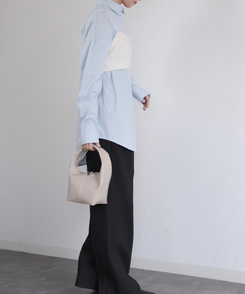 Reurie'（レウリィ）の「フルジップハンドバッグ / full zip hand bag バッグ ダブルジップ ワンハンドル ベージュ ブラック（ハンドバッグ・レディース・ブラック/ベージュ・FREE）」の18枚目の写真