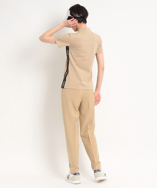 adabat(アダバット)の「【UVカット/接触冷感】サイドテープデザイン 半袖モックネックプルオーバー(Tシャツ/カットソー・レディース・ホワイト/ダークネイビー/ナチュラル・36/38/40)」の9枚目の写真