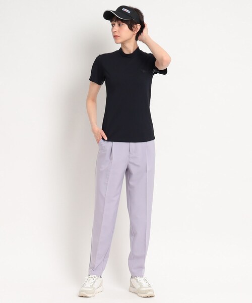 adabat(アダバット)の「【UVカット/接触冷感】サイドテープデザイン 半袖モックネックプルオーバー(Tシャツ/カットソー・レディース・ホワイト/ダークネイビー/ナチュラル・36/38/40)」の20枚目の写真