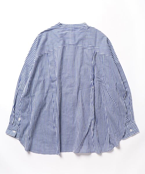 Rydia(リディア)の「ストライプオーバーシャツ(シャツ/ブラウス・レディース・グリーン/レッド/ブルー・M)」の5枚目の写真