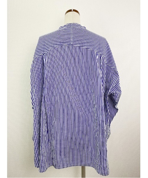 Rydia(リディア)の「ストライプオーバーシャツ(シャツ/ブラウス・レディース・グリーン/レッド/ブルー・M)」の4枚目の写真